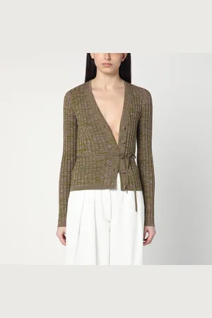 DRIES VAN NOTEN Asymmetrical cardigan bicolour /green