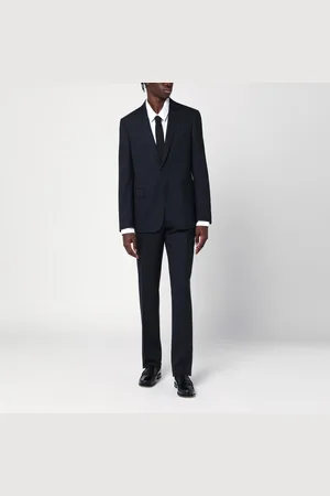 LARDINI Single-breasted navy wool suit