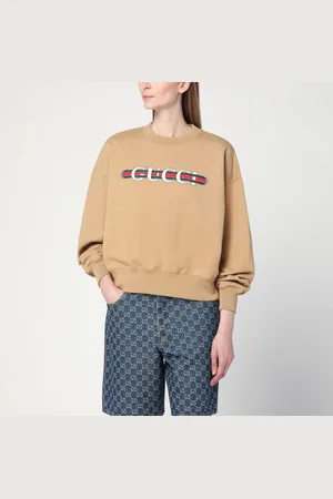 Gucci Caramel-coloured sweatshirt with printed logo