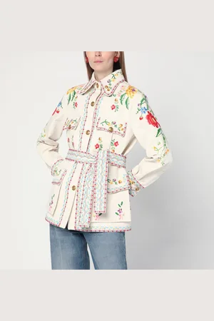 VALENTINO Ecru embroidered denim jacket
