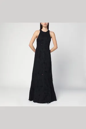 haikure Long dark grey dress with rips