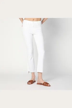 Mother The Insider Crop Step Fray jeans in