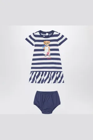 Ralph Lauren Polo Bear striped set white/navy blue