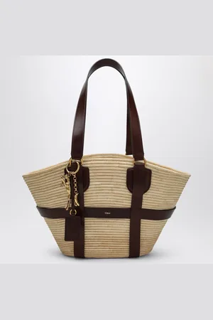 Chloé Tote bag Kerala 25 in raffia and brown leather