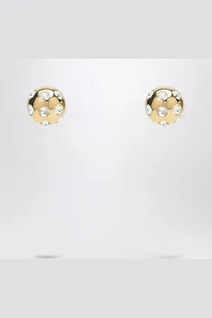 Jacquemus Square Round Earrings with rhinestones