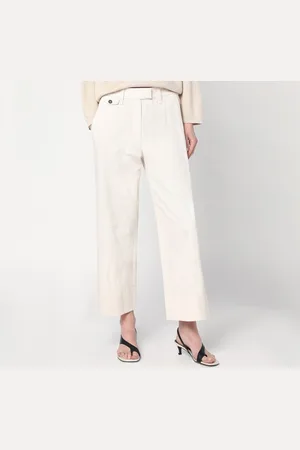 Brunello Cucinelli Ivory trousers in cotton and linen