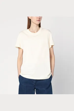 Moncler Ivory cotton T-shirt with logo