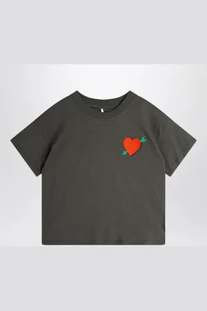 Mini Rodini Faded t-shirt with heart embroidery and arrow