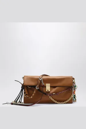Prada Soft Sound large caramel leather bag with charms