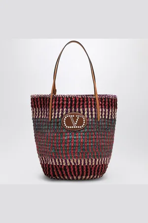 VALENTINO GARAVANI Shopping bag Vlogo Signature in multicolored raffia