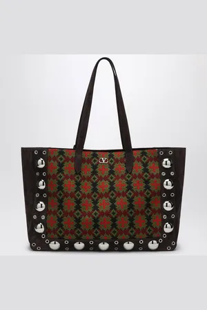 VALENTINO GARAVANI Nellcôte Large bag in suede and jacquard