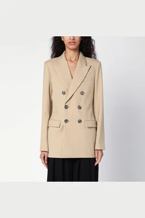 Ami Sand-coloured double-breasted jacket in wool