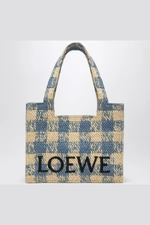 Loewe Medium Font bag in natural/blue