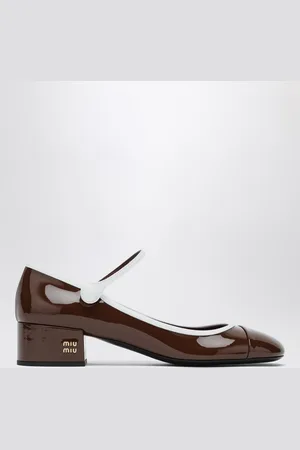 Miu Miu Brown/ patent Mary Jane décolleté