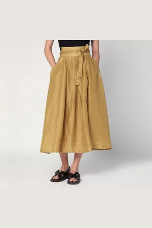 MKDT STUDIO Nova pleated skirt in ramie