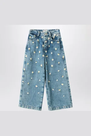 Il gufo Jeans with daisy embroidery