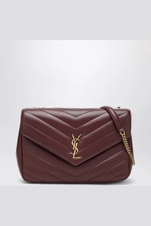 Saint Laurent Large Lou Lou Hot Wine Leather Bag
