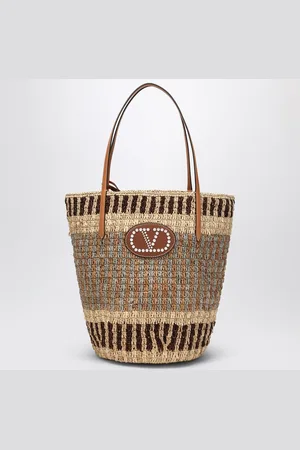 VALENTINO GARAVANI Shopping bag Vlogo Signature in multicolored raffia