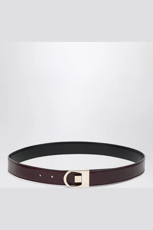 Saint Laurent Reversible belt in /burgundy leather