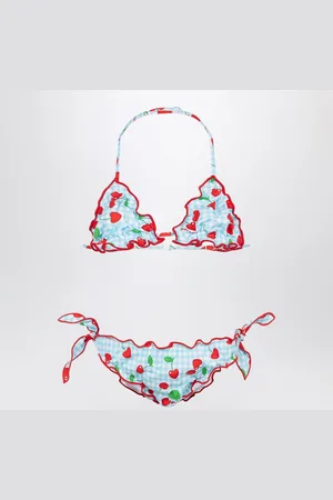 MC2 SAINT BARTH Cris bikini with Vichy and cherries pattern