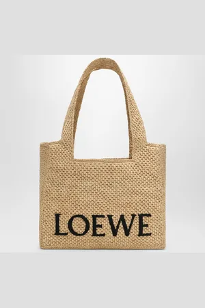Loewe Font large Natural raffia bag