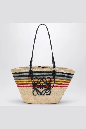Loewe Large Anagram basket bag in Iraca palm and leather