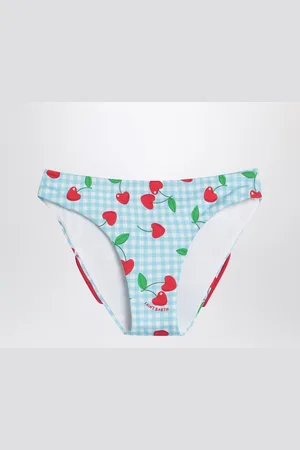 MC2 SAINT BARTH Madame slip with Vichy and cherries pattern