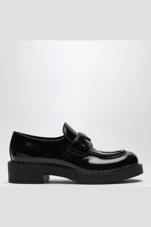 Prada Chocolate brushed leather moccasins