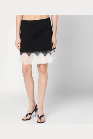 Alexander McQueen Mini skirt with /ivory spider lace