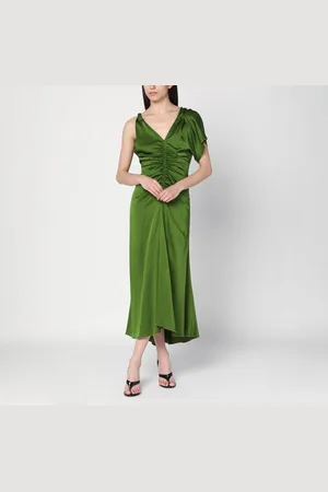 Victoria Beckham Asymmetrical draped seaweed dress