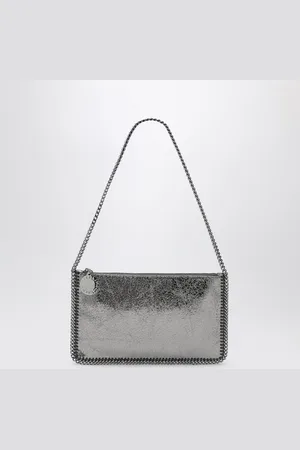 Stella McCartney Falabella Grey Metallic Clutch Shoulder Bag