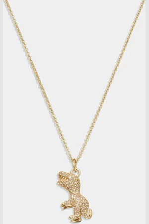 Coach Rexy Pendant Crystal and -Tone Necklace