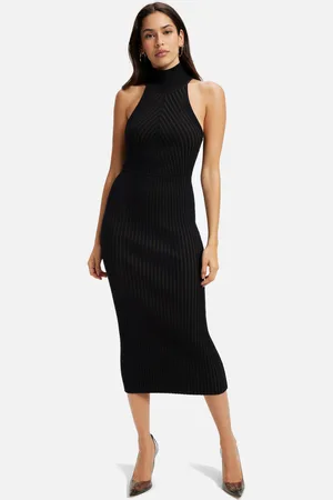 GOOD AMERICAN Ribbed-Knit Halterneck Midi Dress - 4XL-5XL