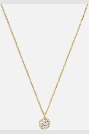 Coach Pave Halo Pendant -Plated Necklace