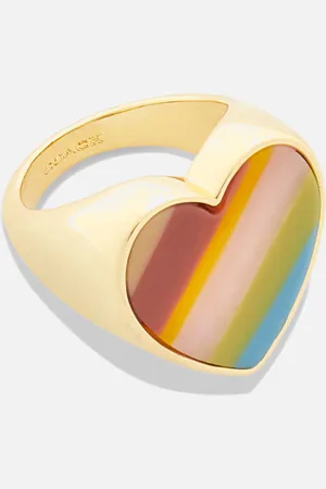 Coach Ella Rainbow Gold-Tone Signet Ring