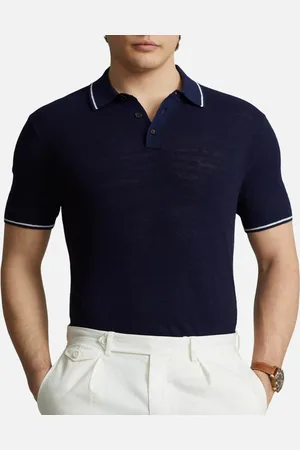 Ralph Lauren Cotton Linen Polo Collar Top - M