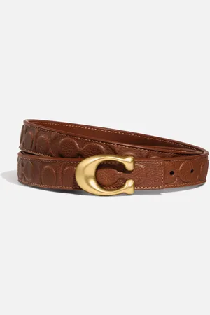 Coach C Logo-Embossed Leather Belt - M