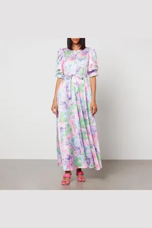 Crās Kayla Floral-Print Satin Maxi Dress - EU 36/UK 10