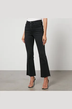 GOOD AMERICAN Good Legs Cropped Denim Flared Jeans - US 4/UK 8