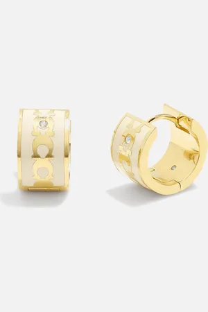 Coach C Huggie -Tone Earrings