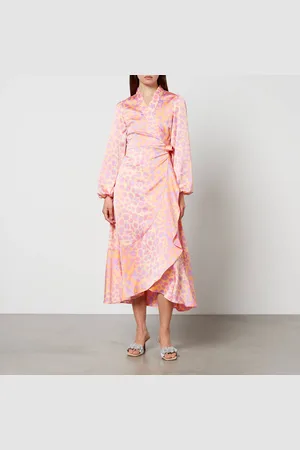 Crās Lara Printed Silk-Satin Wrap Dress - EU 34/UK 6