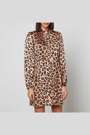 Crās Lava Leopard-Print Recycled Satin Mini Dress - EU 34/UK 6