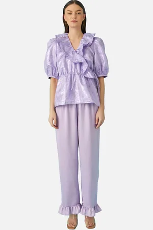 Crās Mika Frilled Jacquard Blouse - EU 34/UK 6