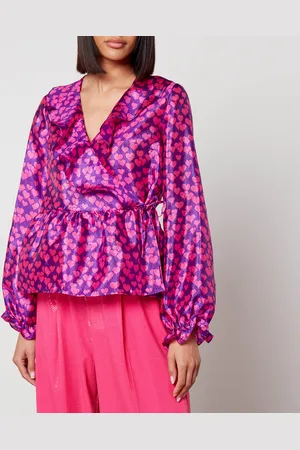 Crās Monin Heart Print Satin Shirt - EU 34/UK 6