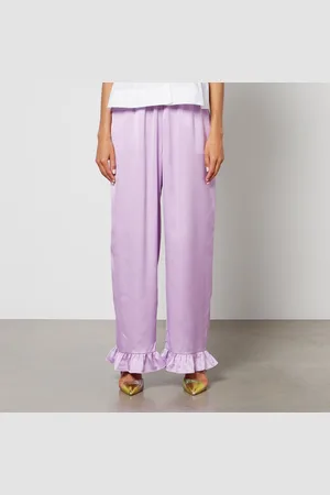 Crās Crās Hunter Ruffle-Trimmed Satin Trousers - EU 34/UK 6
