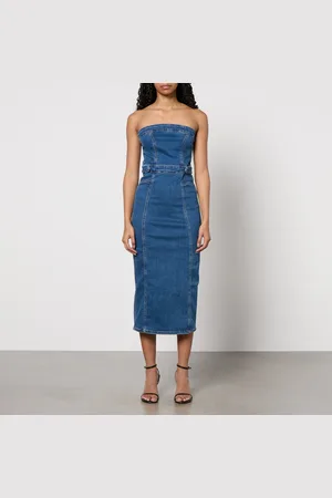 GOOD AMERICAN Stretch-Denim Midi Dress - XL