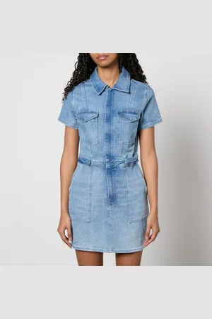 GOOD AMERICAN Fit For Success Stretch-Denim Mini Dress - US 4/UK 8