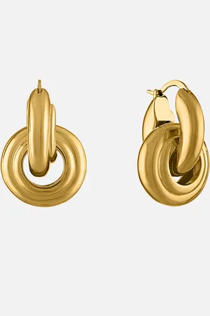 Oma The Label Plain Evbu 18 Karat -Plated Hoop Drop Earrings