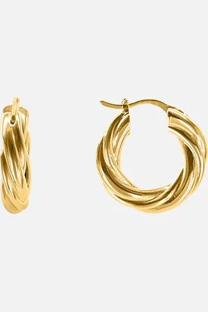 Oma The Label The Brenda 18 Karat -Plated Hoop Earrings