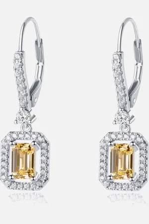CARAT* London Carat London Moxie Emerald Borderset White Gold-Plated Earrings
